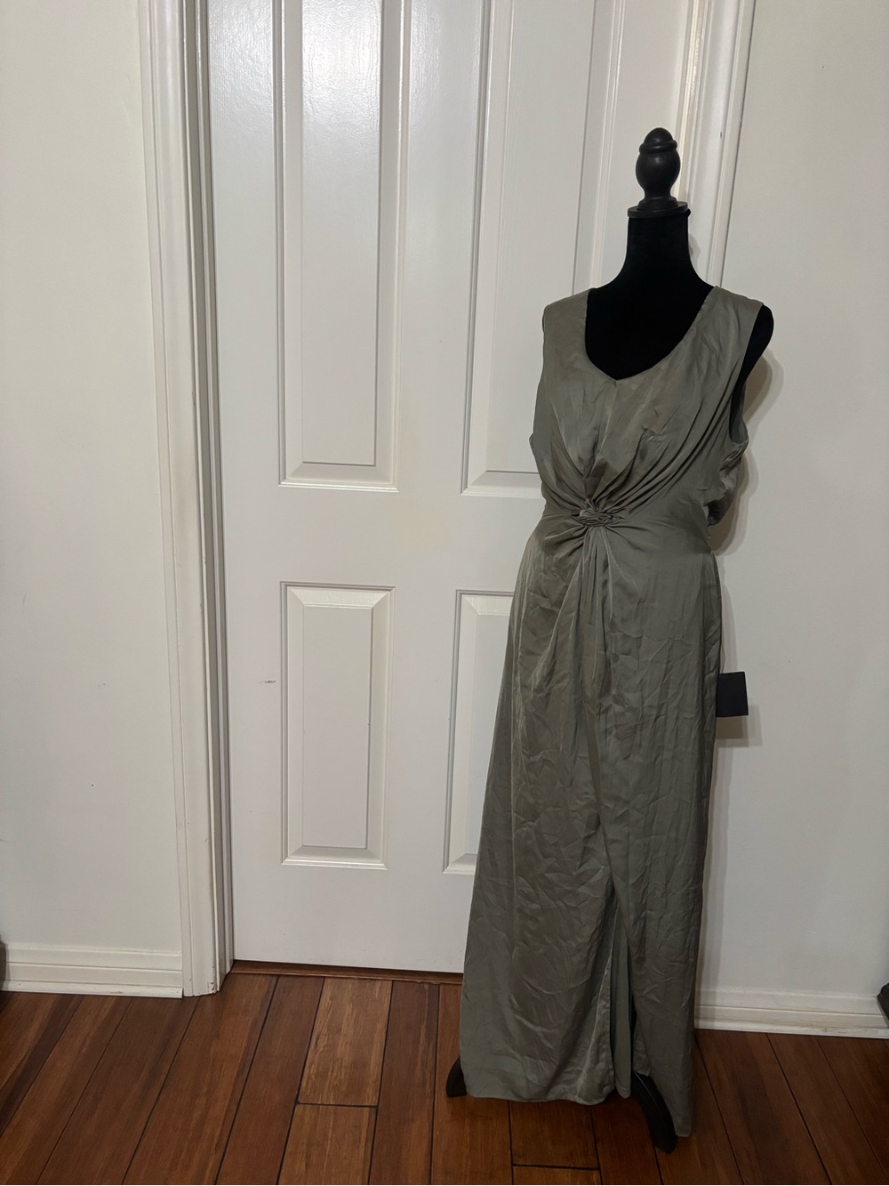 Lulu's Olive Twist-Front Maxi Dress